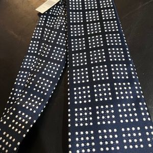 Tie Navy w White Dot design.  Barneys Fairfax